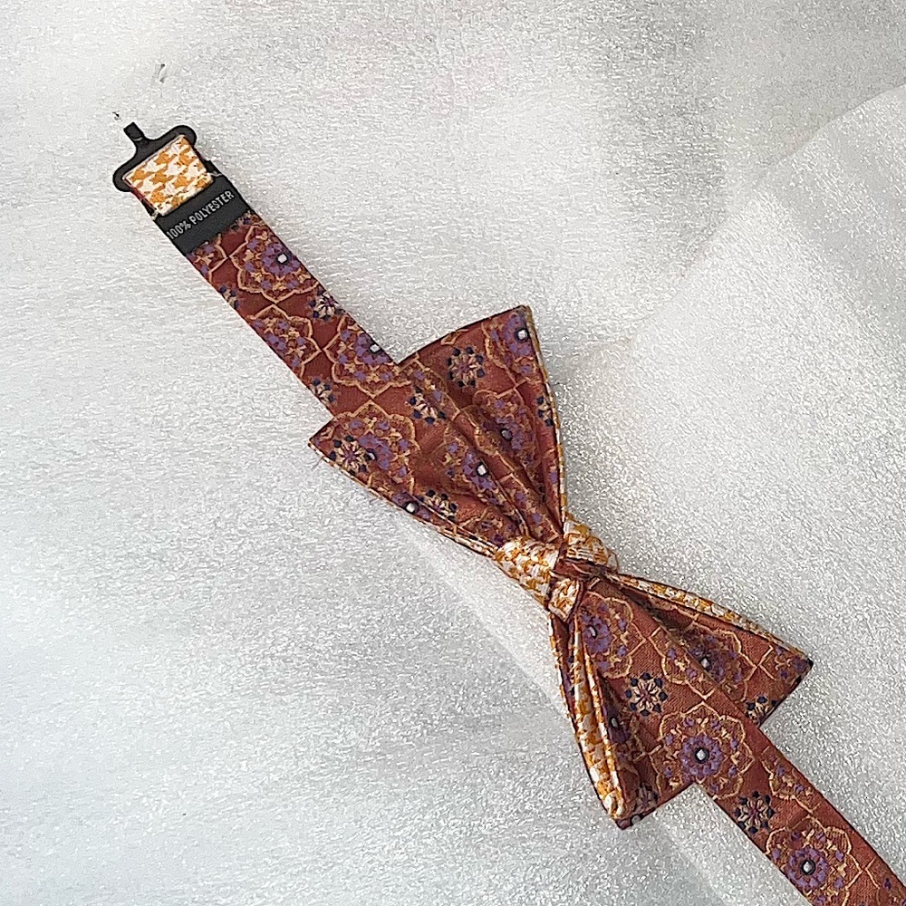 Red & Orange Retro Patterned Small Adjustable Neck Tie One Size - Picture 8 of 10
